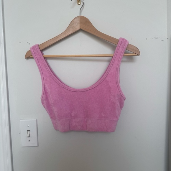 Zara Pink Fitted Crop Tank Top bubblegum pink S - Picture 2 of 5